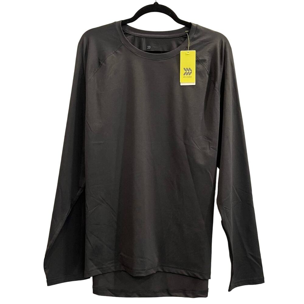 Mens Sports Shirt Athletic Fit Tee Xxl T-Shirt Black Long Sleeve Activewear Top